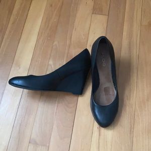 Aldo Leather Wedge Pumps